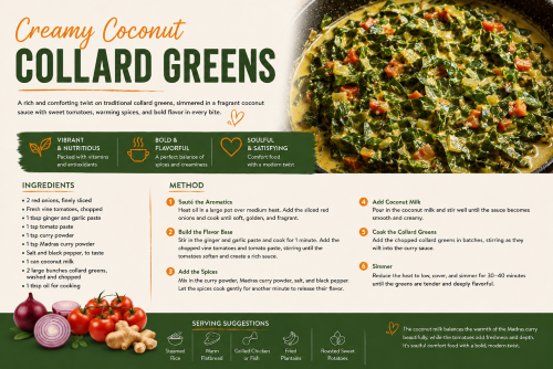 Creamy Coconut  Collard Greens