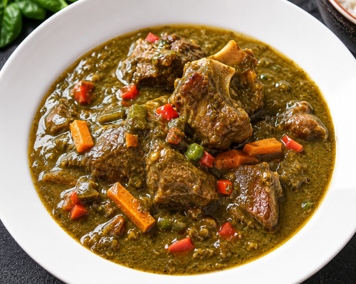Creamy Spinach Curry with Lamb Chops